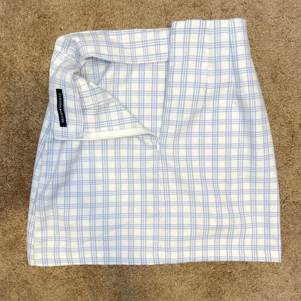EUC Brandy Melville Blue and White Plaid Skirt​ - Picture 3 of 5